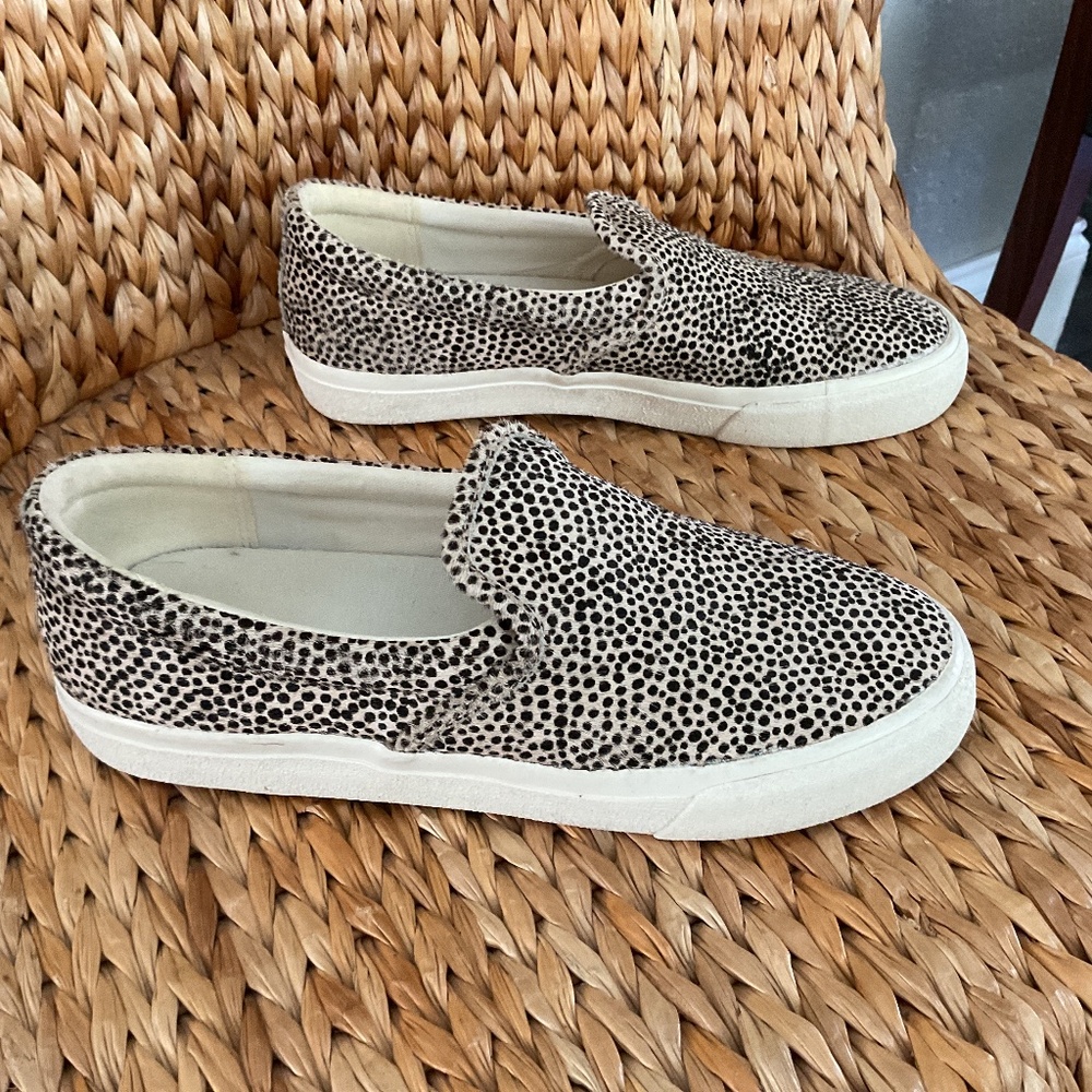 Madewell spotted calf hair slip on sneakers